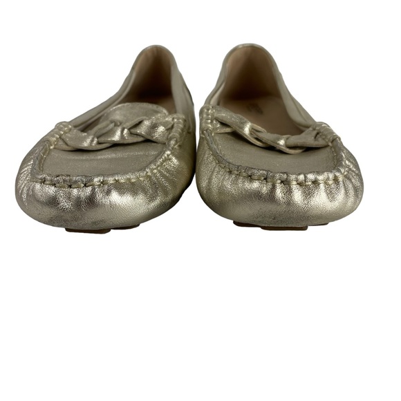 Sperry Top-Sider Metallic Gold Slip-On Flat Loafer Size 7 Summer Essential Basic - Picture 2 of 13